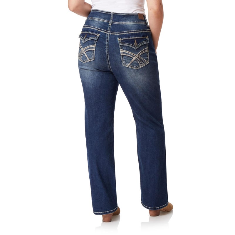 WallFlower Women's Size InstaStretch Luscious Curvy Bootcut Jeans, Heidi, 18 Plus - Image 3